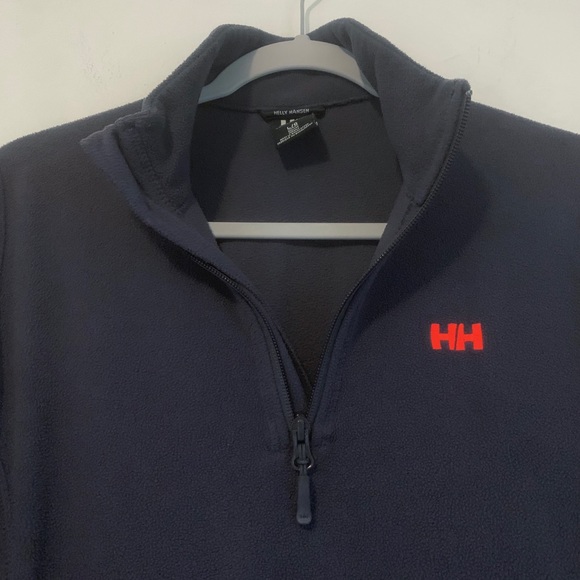 Helly Hansen Women’s Daybreaker Half-Zip Fleece Pullover - Dark Blue/Red - Picture 4 of 8